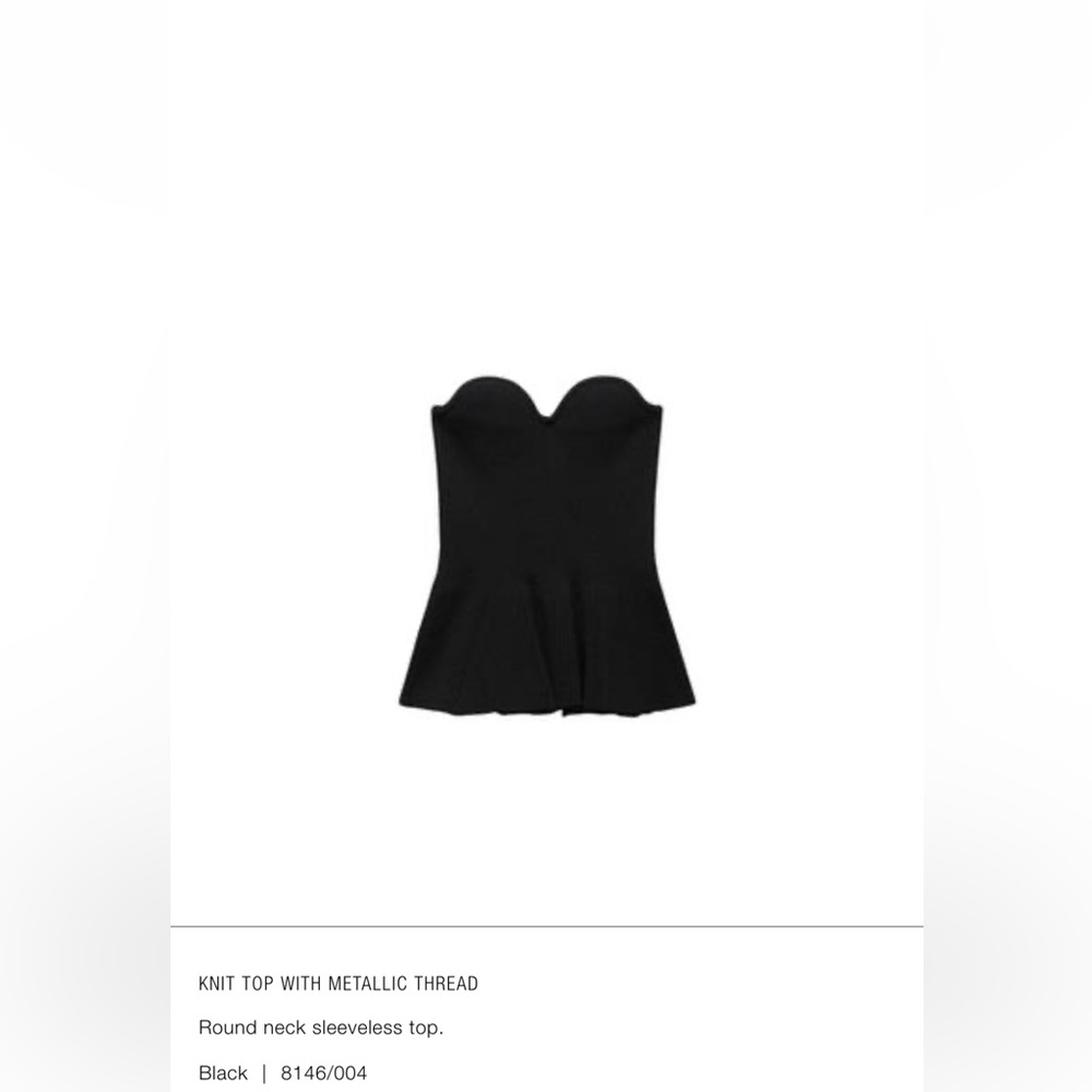 Knit top sleeveless black Zara